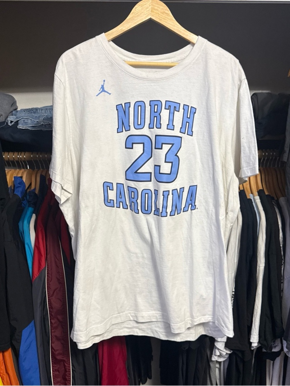 Nike Jordan Shirt Men's XXL White UNC Tarheels North Carolina Jersey T-Shirt #23
